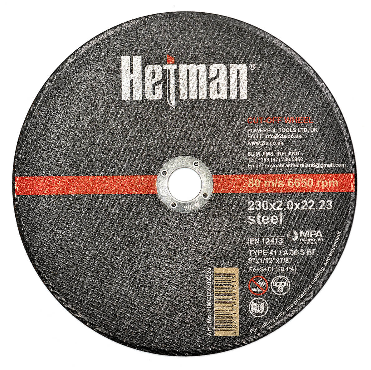 Круг відрізний Hetman 41 230х2.0х22.23 мм, по металу